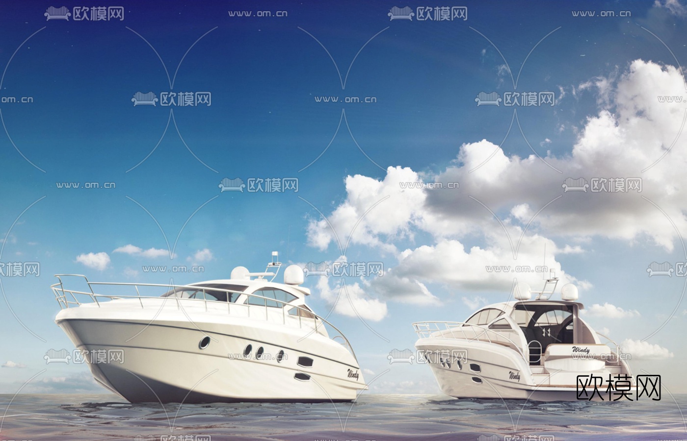 现代豪华游艇3d模型