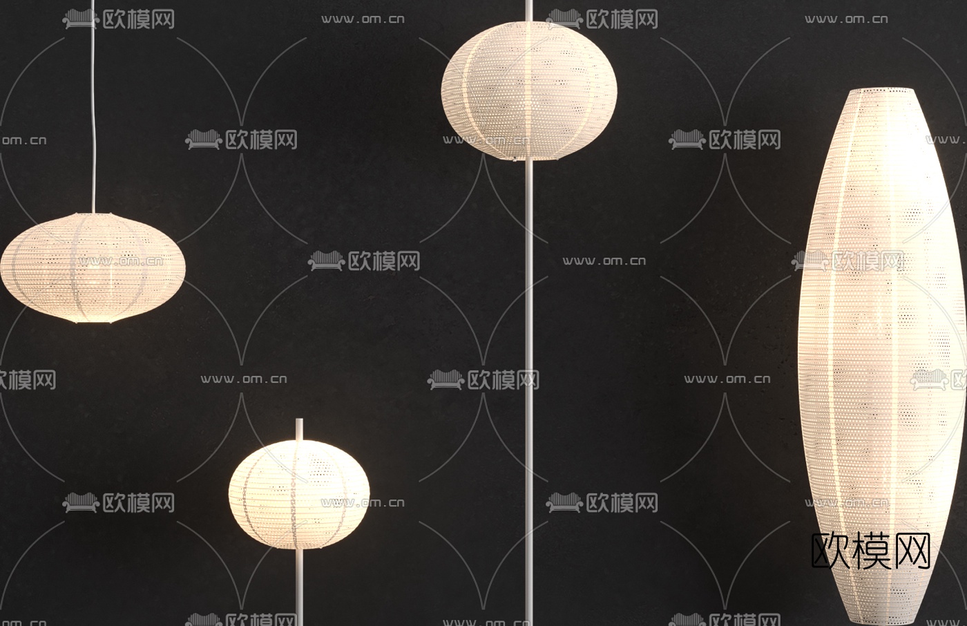 现代编织台灯吊灯3d模型