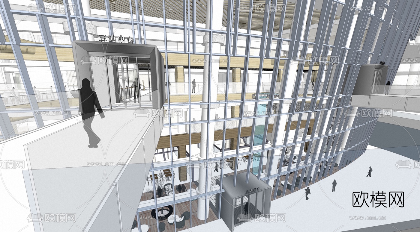 现代商场su模型下载（渲染图1）