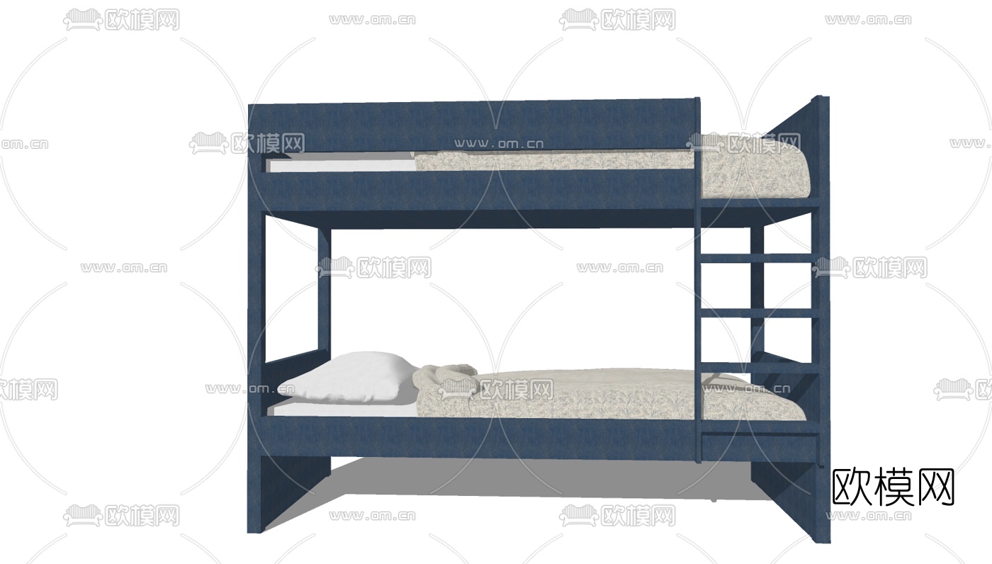 现代单人床组合免费su模型下载（渲染图2）