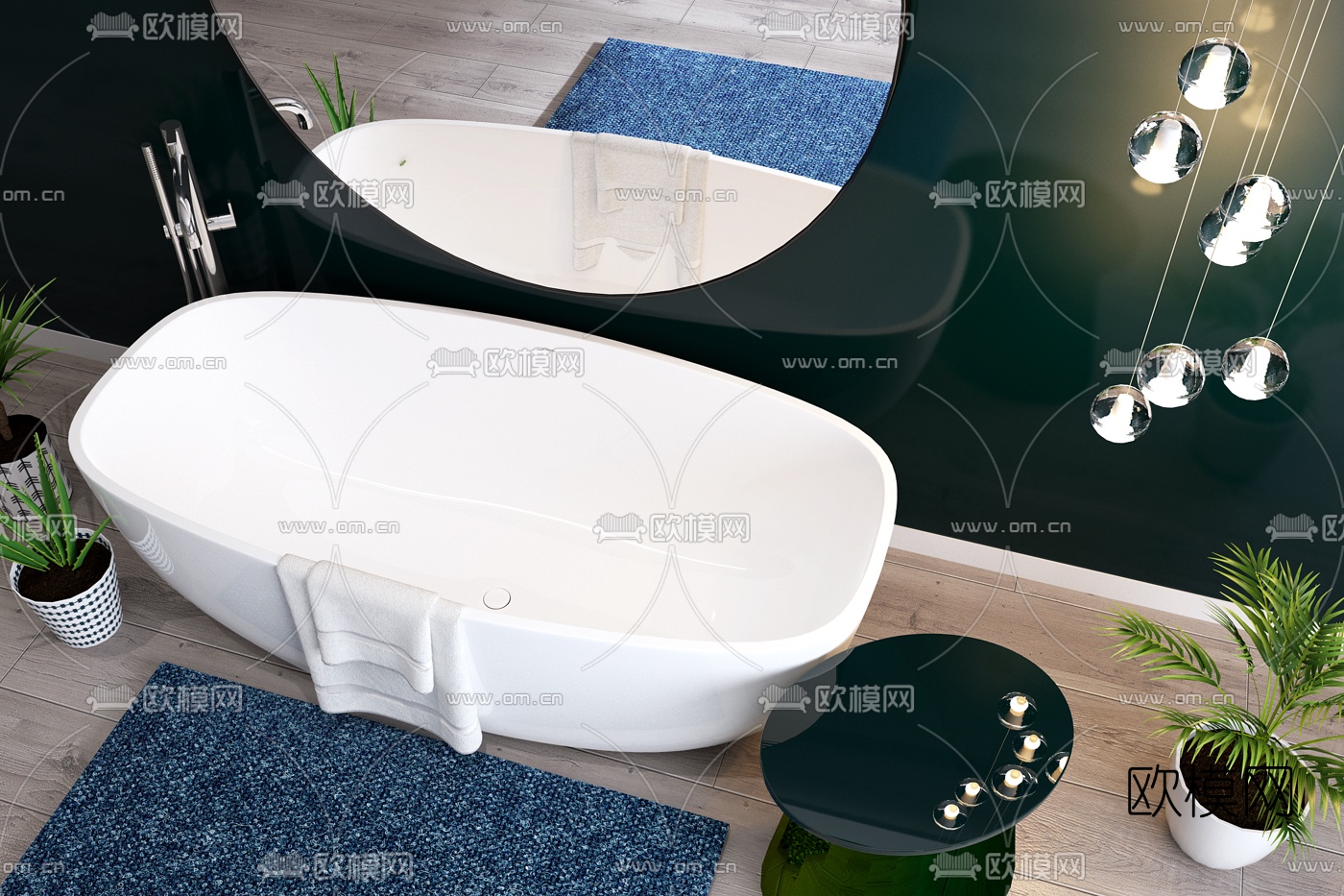 现代浴缸3d模型下载（渲染图2）