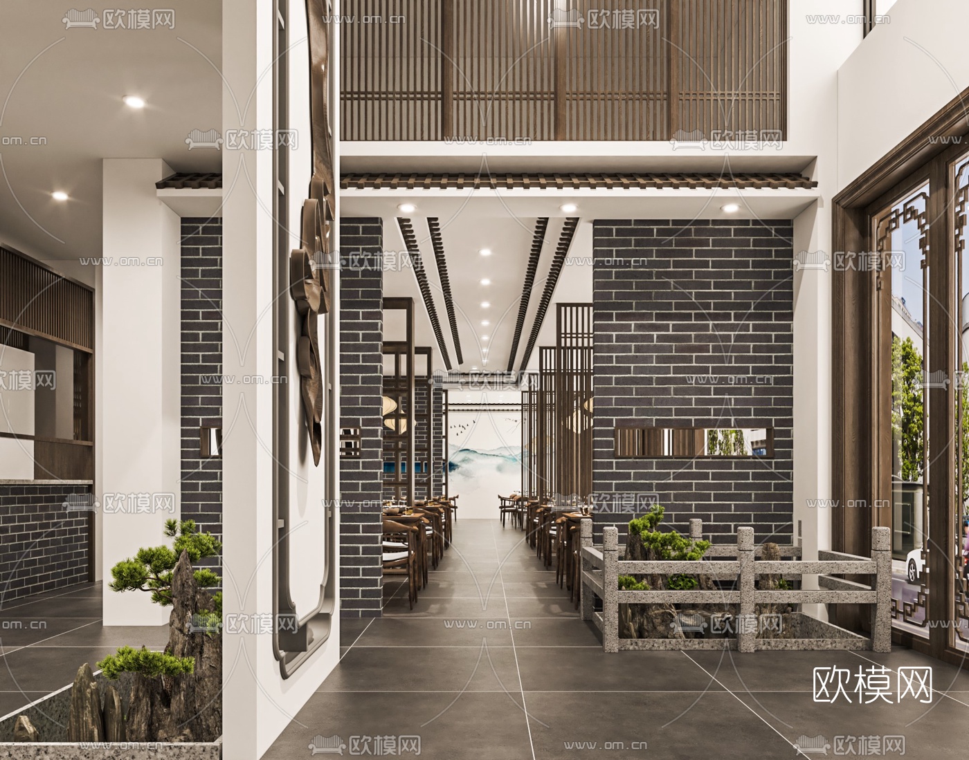 新中式中餐厅3d模型