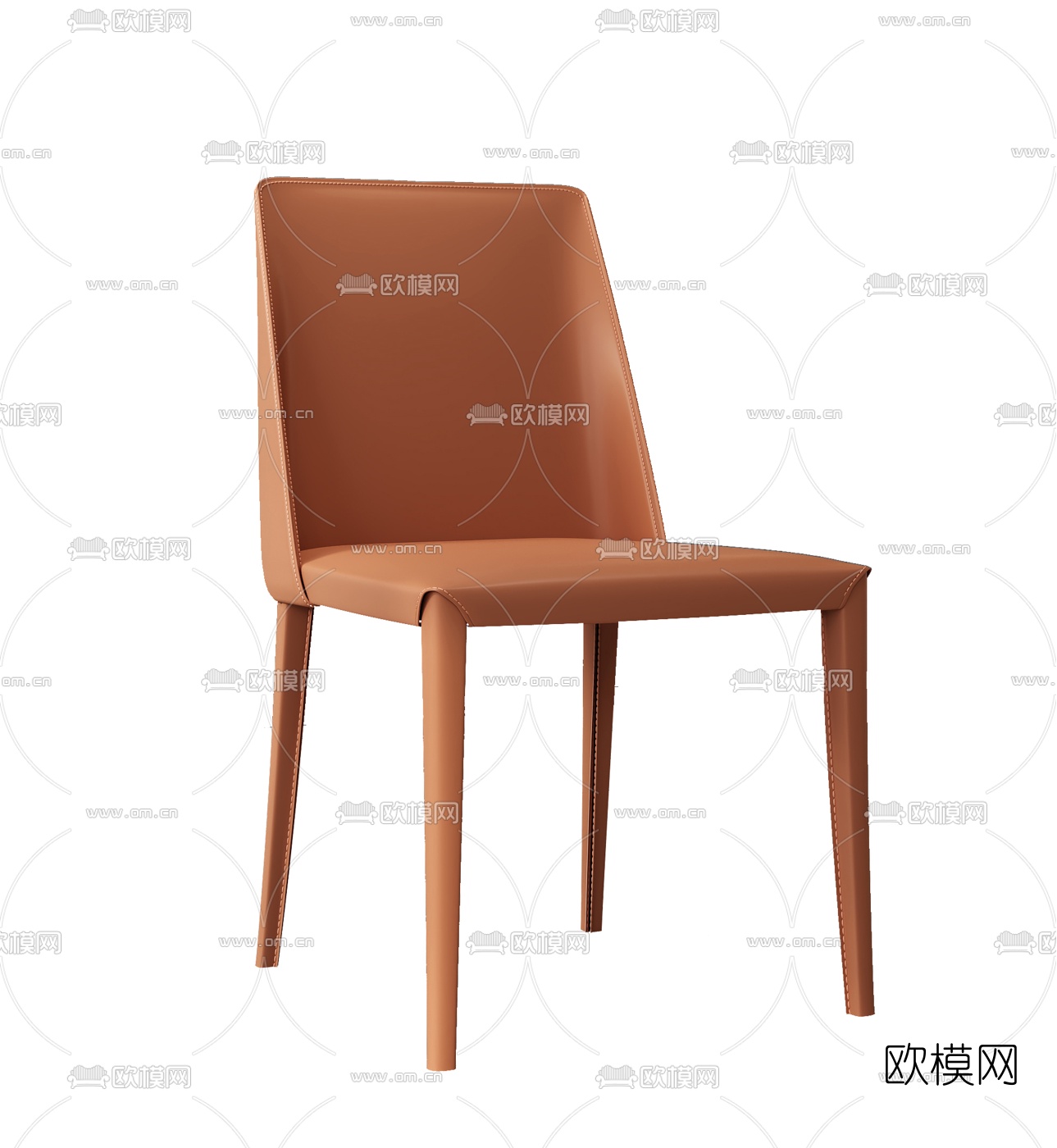 现代皮革单椅3d模型
