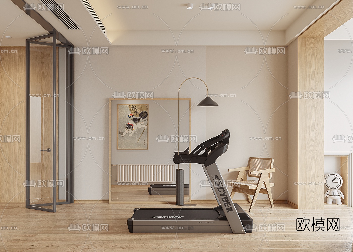 现代健身房休息室3d模型