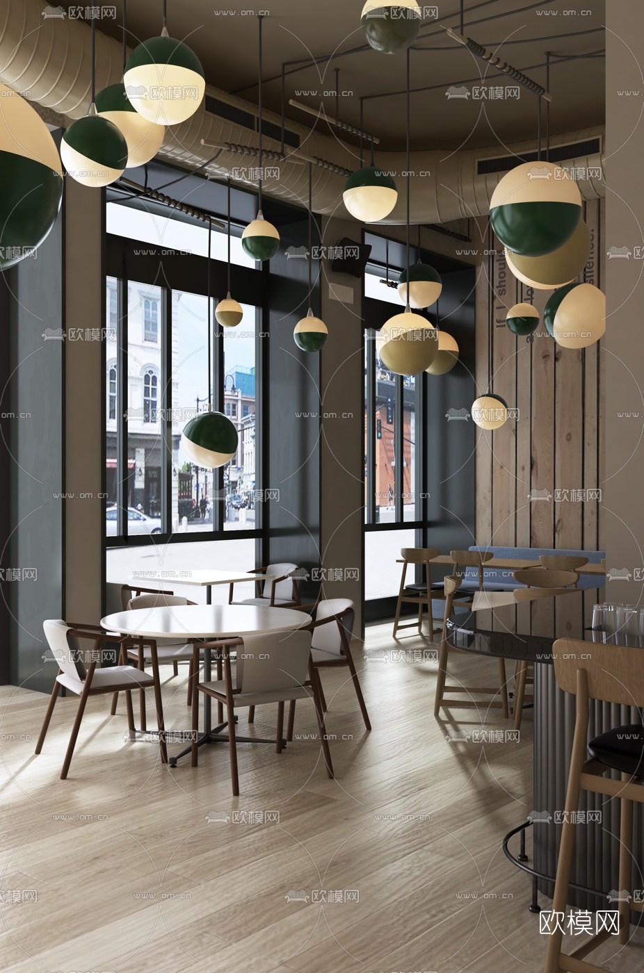北欧咖啡厅3d模型下载