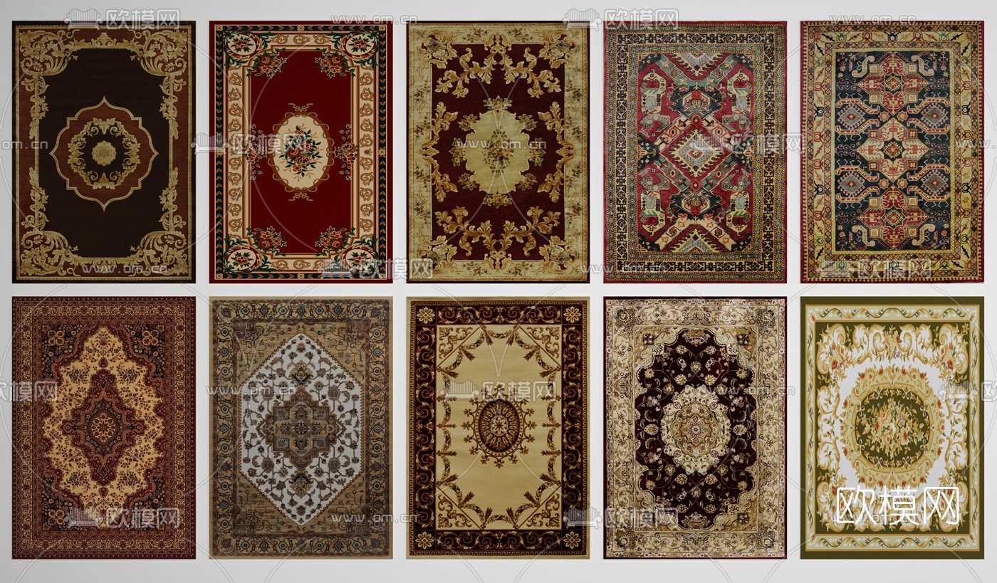 欧式奢华地毯组合3d模型下载
