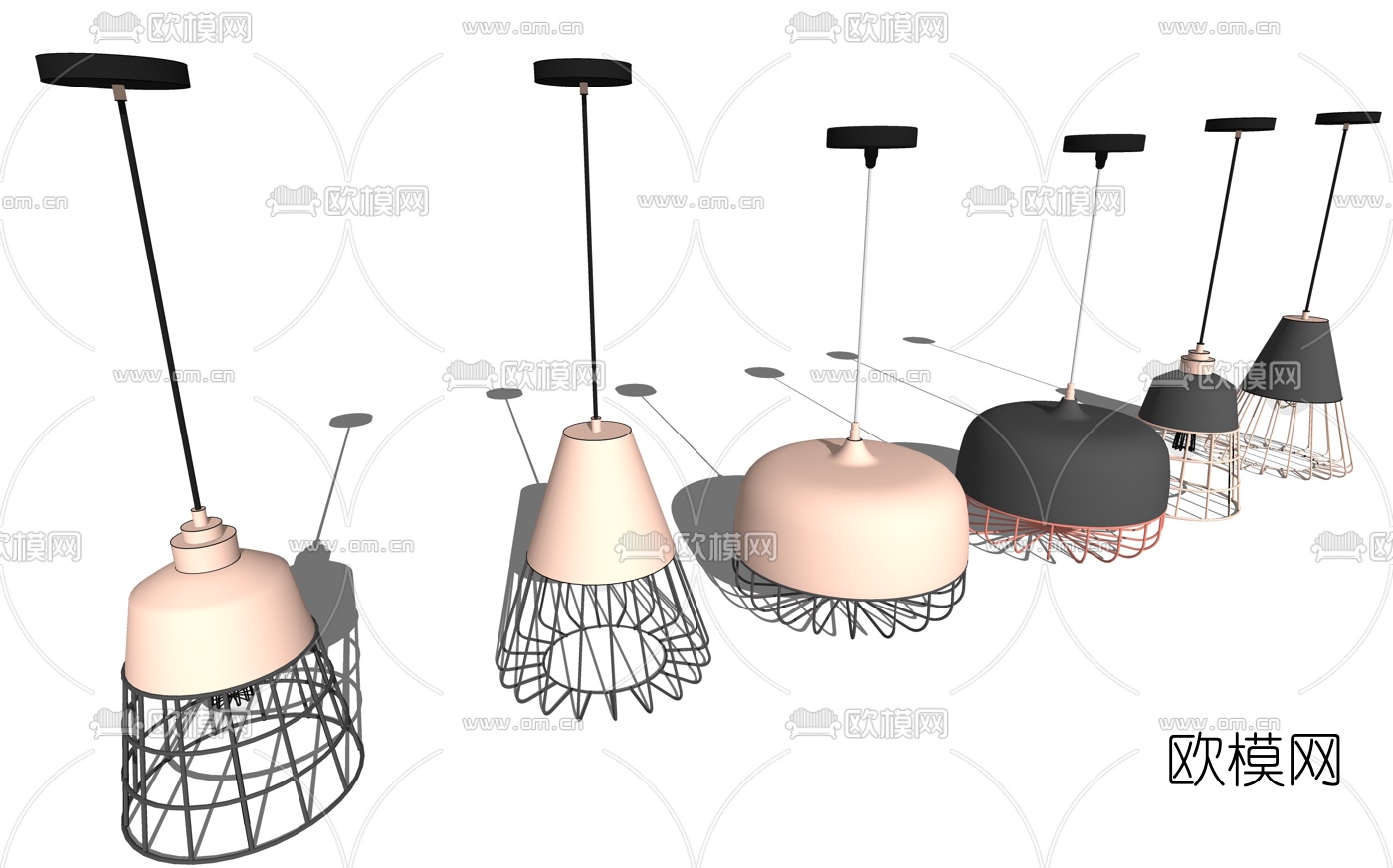 北欧时尚吊灯su模型下载（渲染图2）