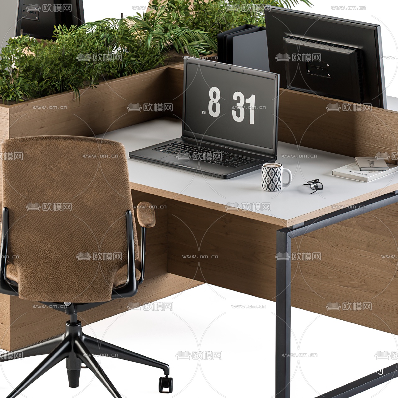 现代办公桌椅3d模型