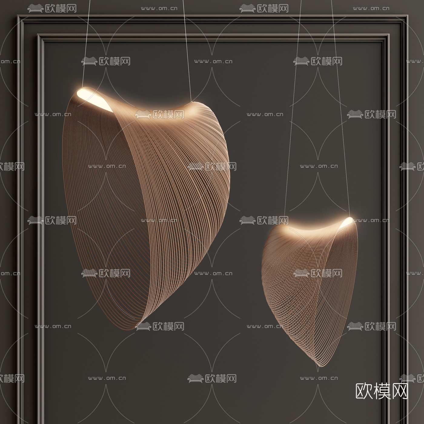 现代艺术吊灯3d模型