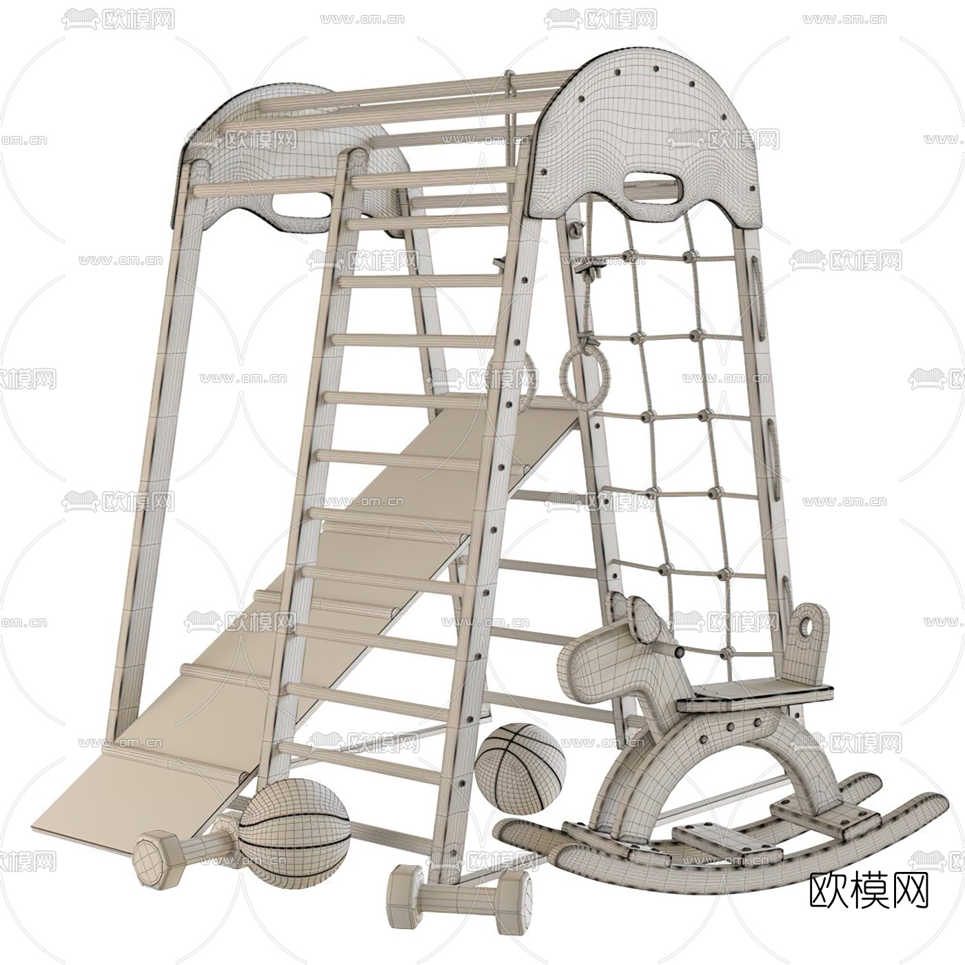 现代儿童运动器材3d模型