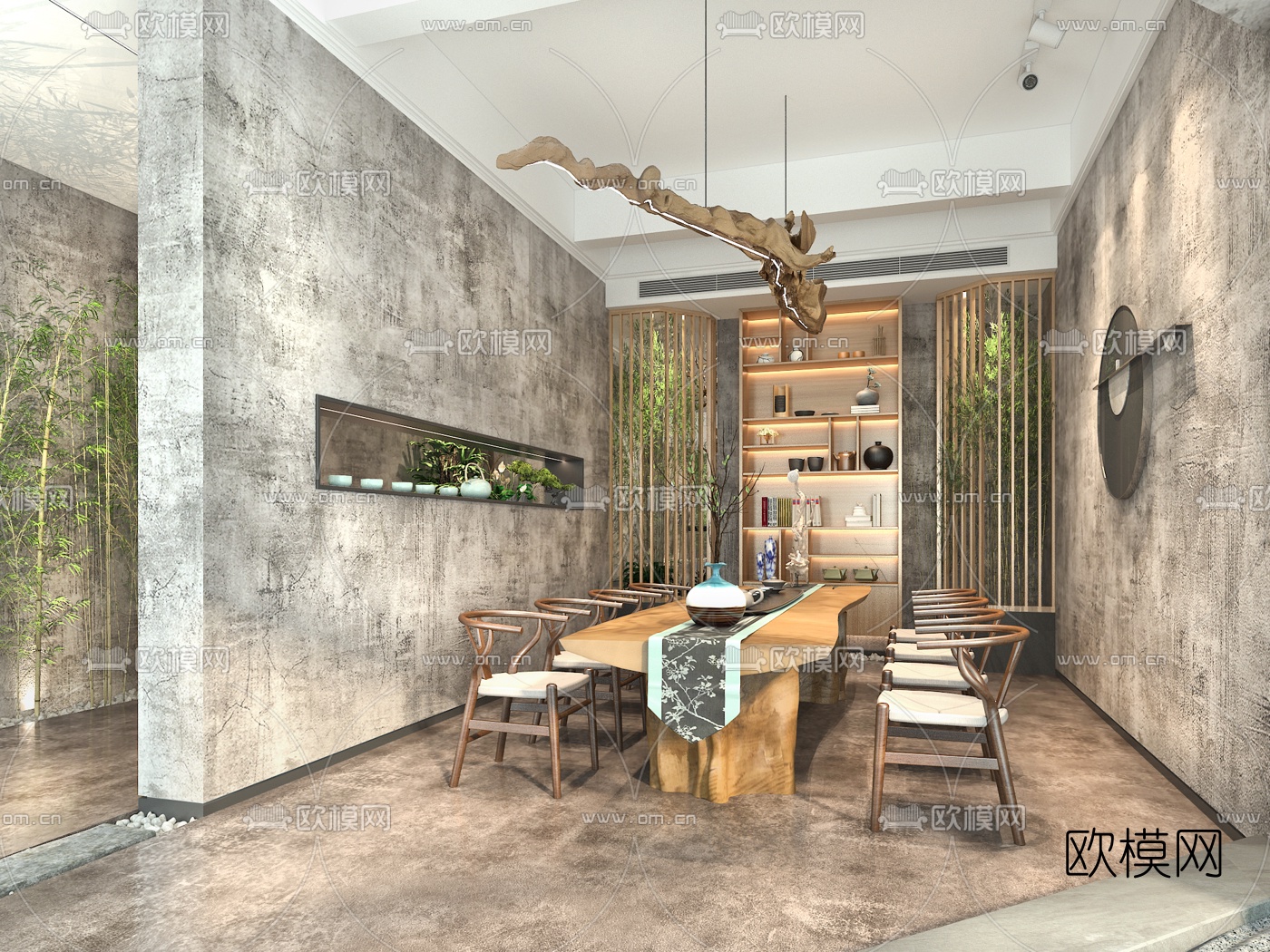 自然风茶室3d模型下载（渲染图4）