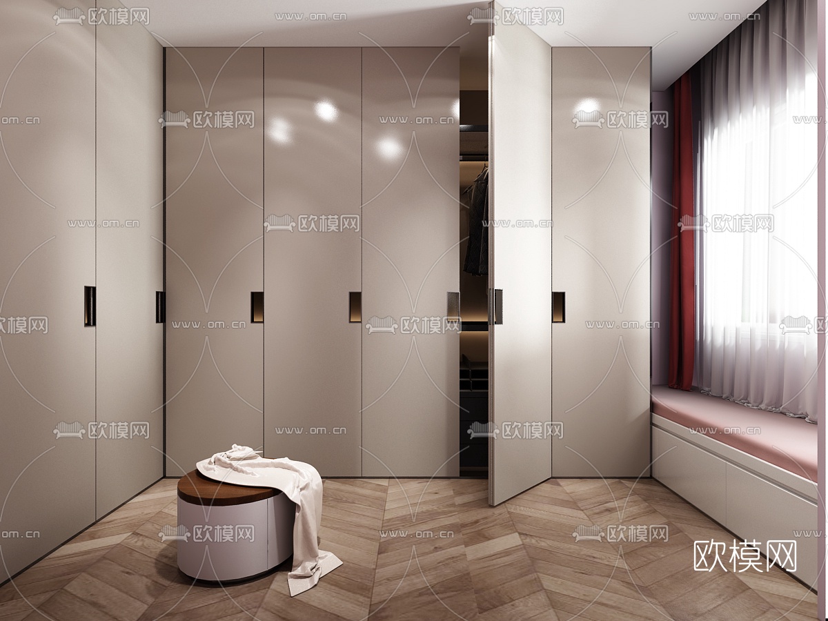 北欧卧室女孩房3D模型