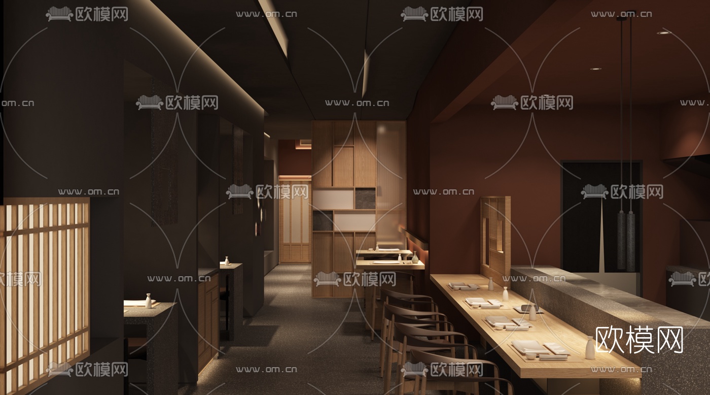 日式料理店3D模型