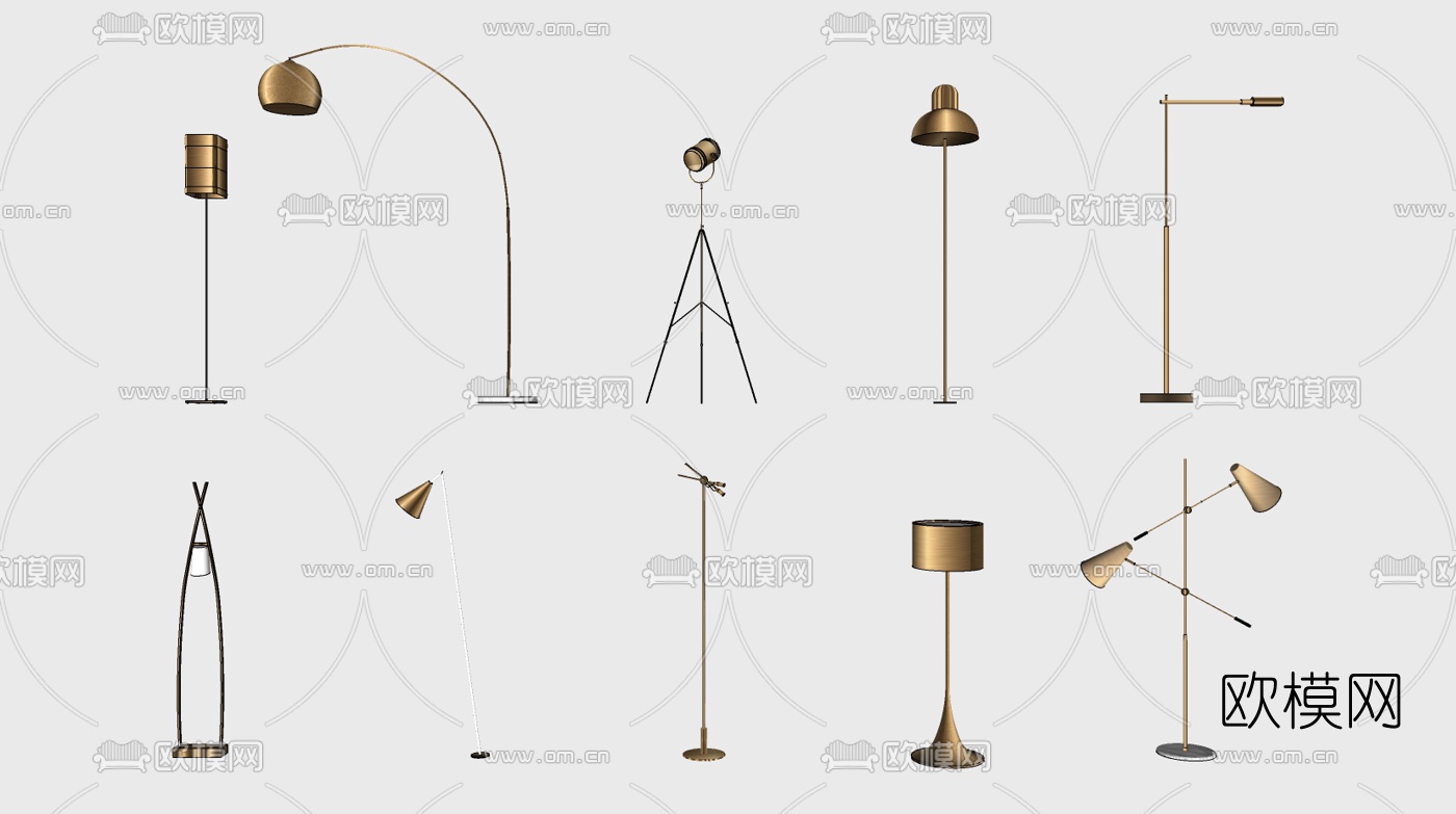 现代落地灯su模型下载