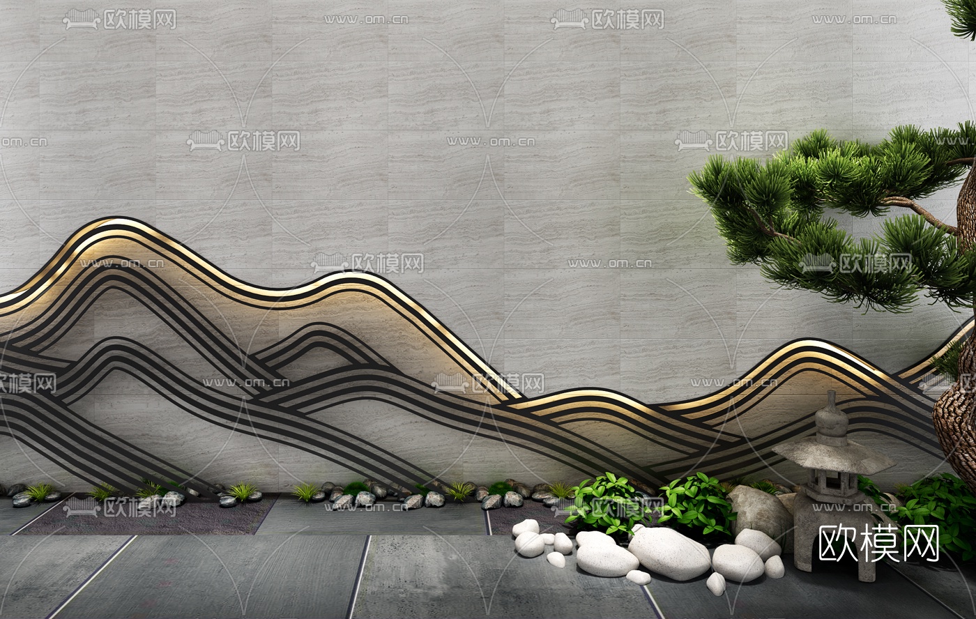 中式景观小品3d模型