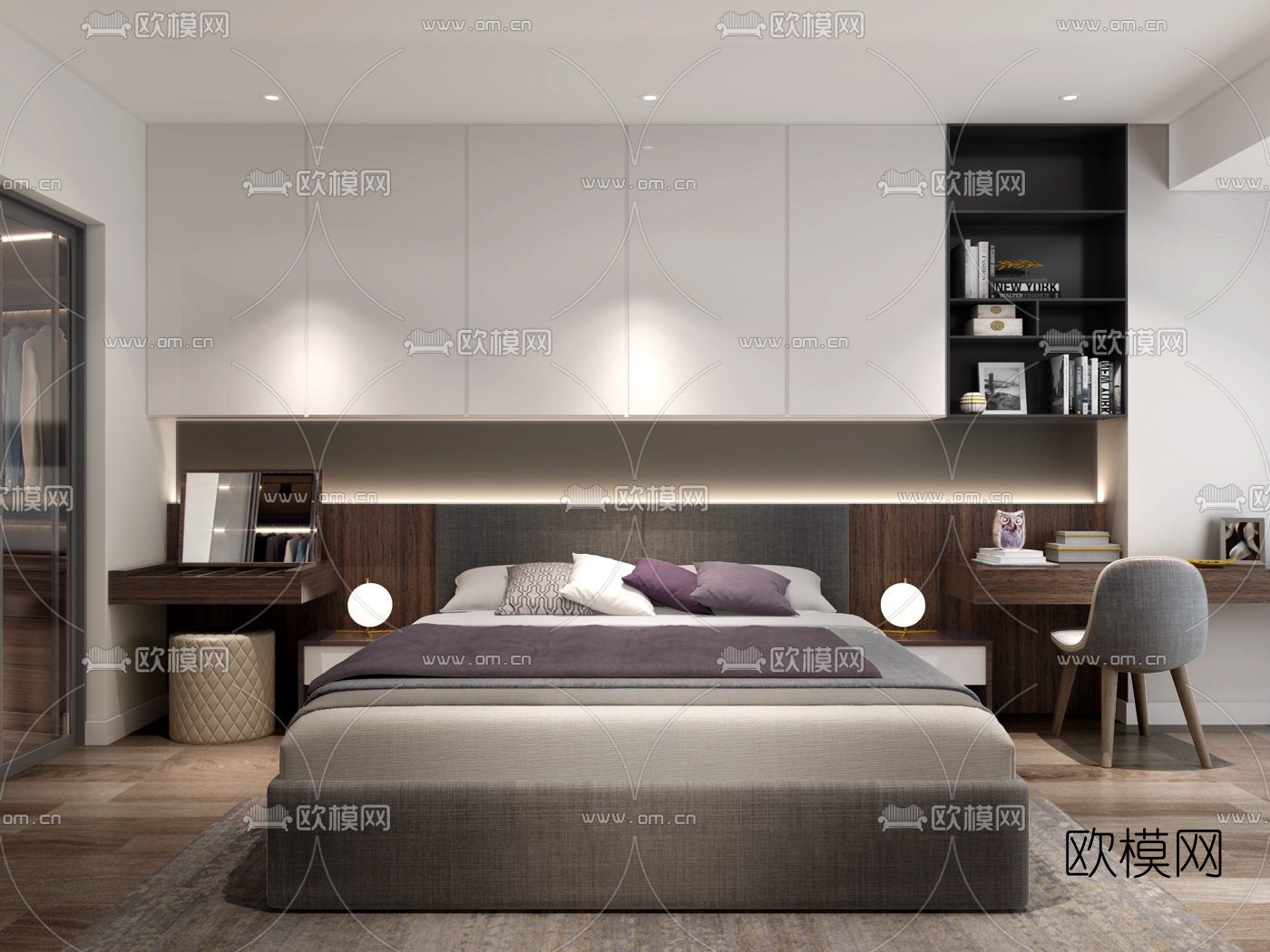Tung Le设计 现代卧室双人床3d模型