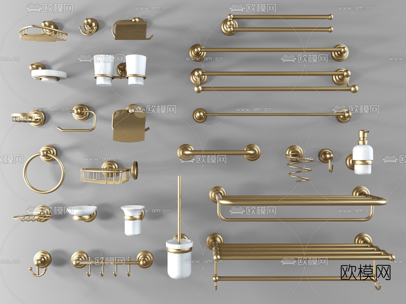 简欧卫浴巾架3d模型下载