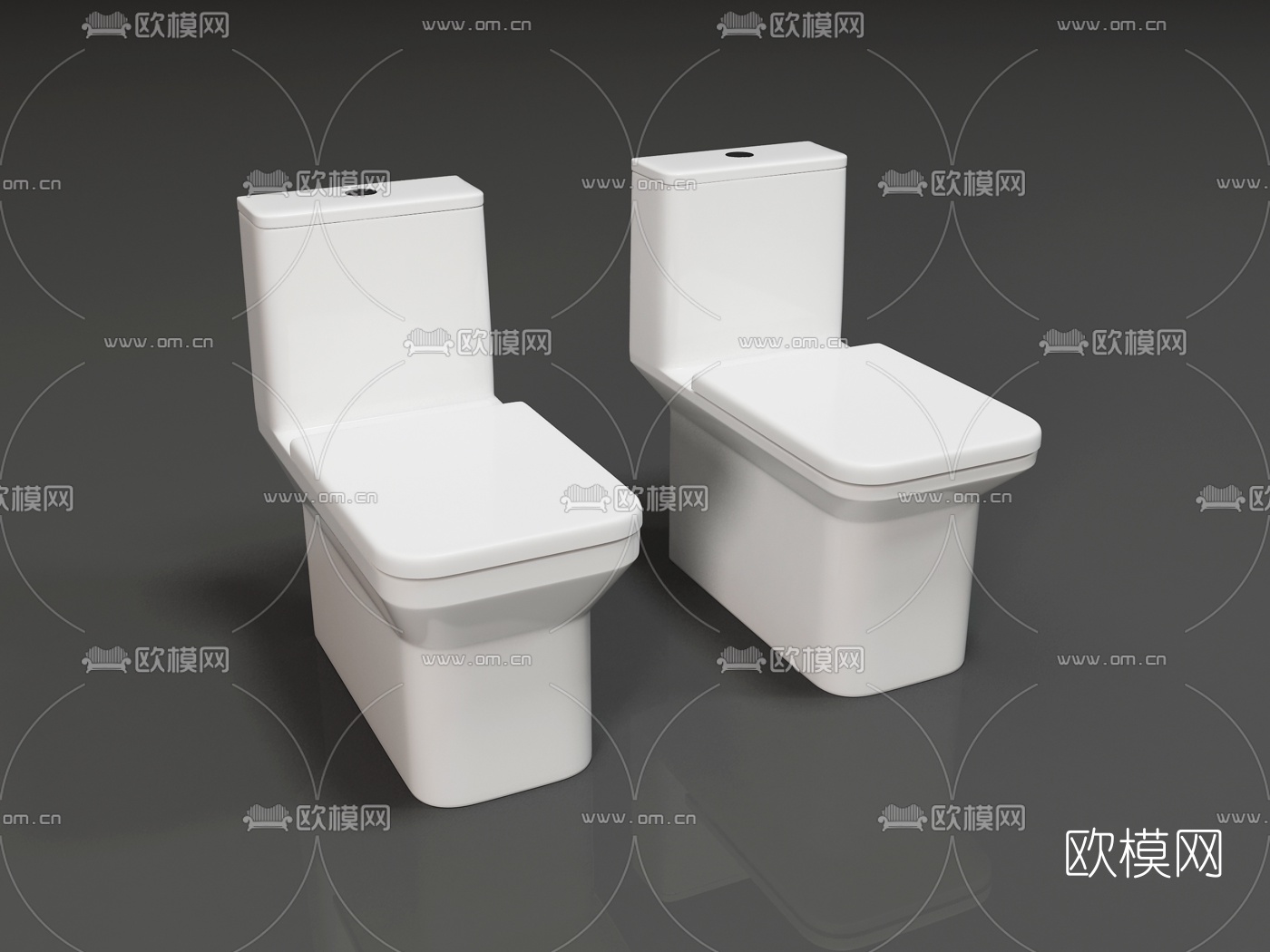 现代马桶坐便器3d模型