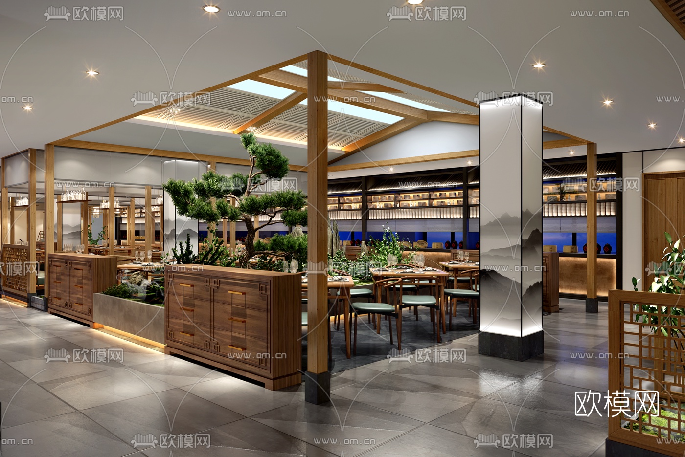 新中式中餐厅3d模型