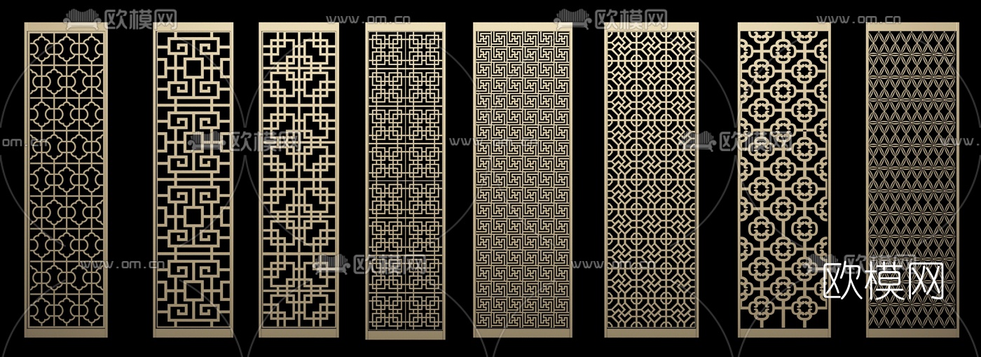 欧式金属屏风隔断组合3D模型下载（渲染图3）