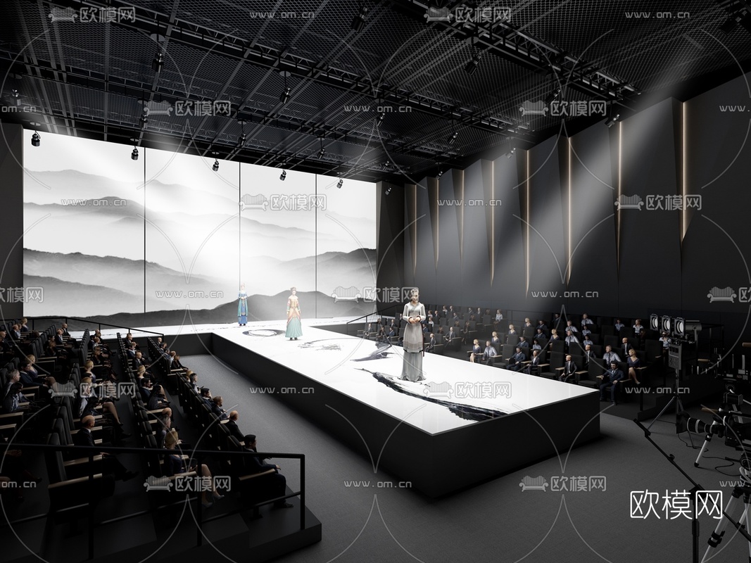 现代模特走秀T台3d模型下载_ID:10284304_3dmax免费模型-欧模网