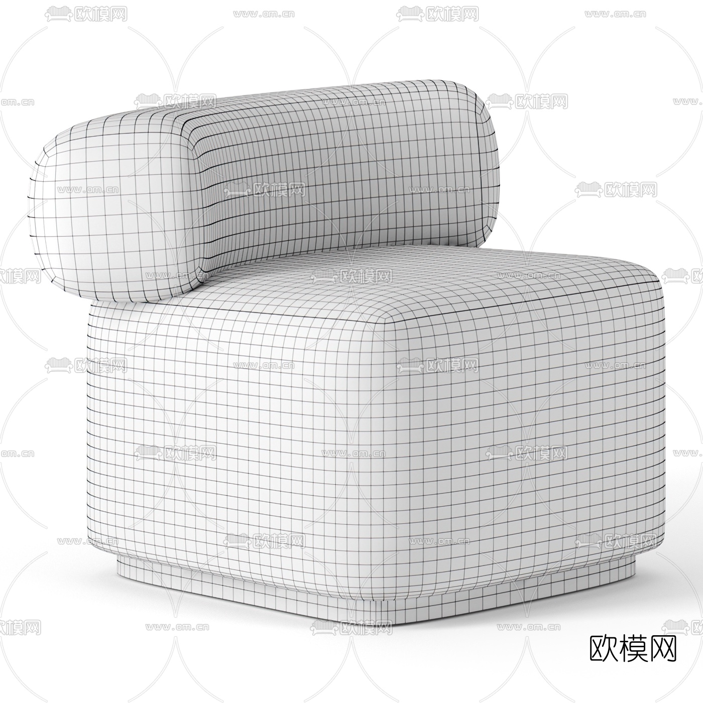 现代布艺单人沙发3d模型下载（渲染图3）