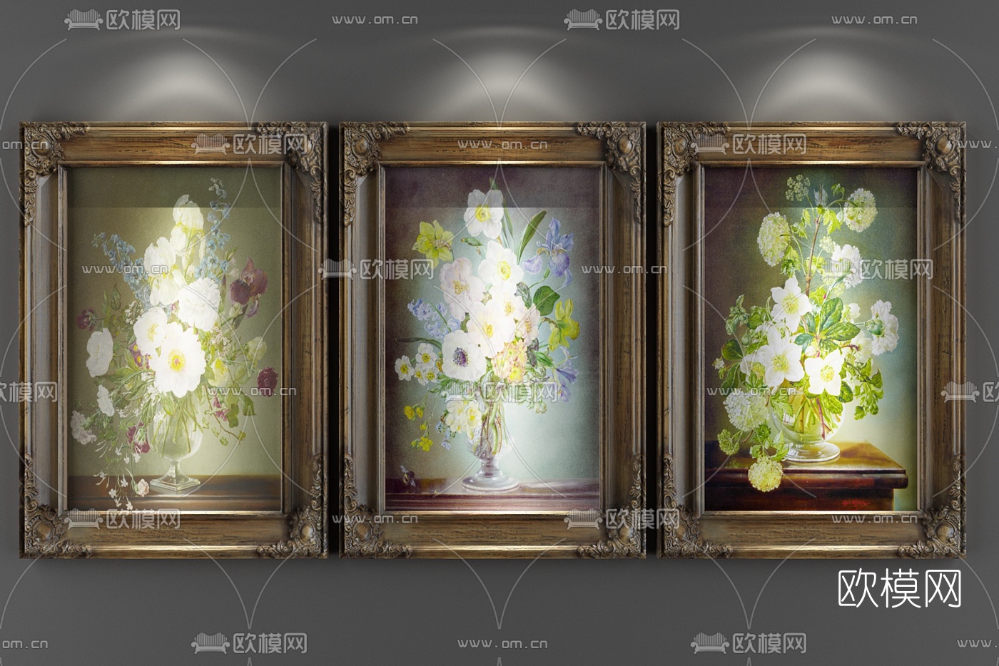 欧式手绘装饰画3D模型