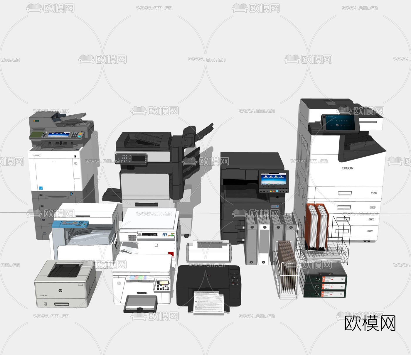 现代打印机复印机su模型下载