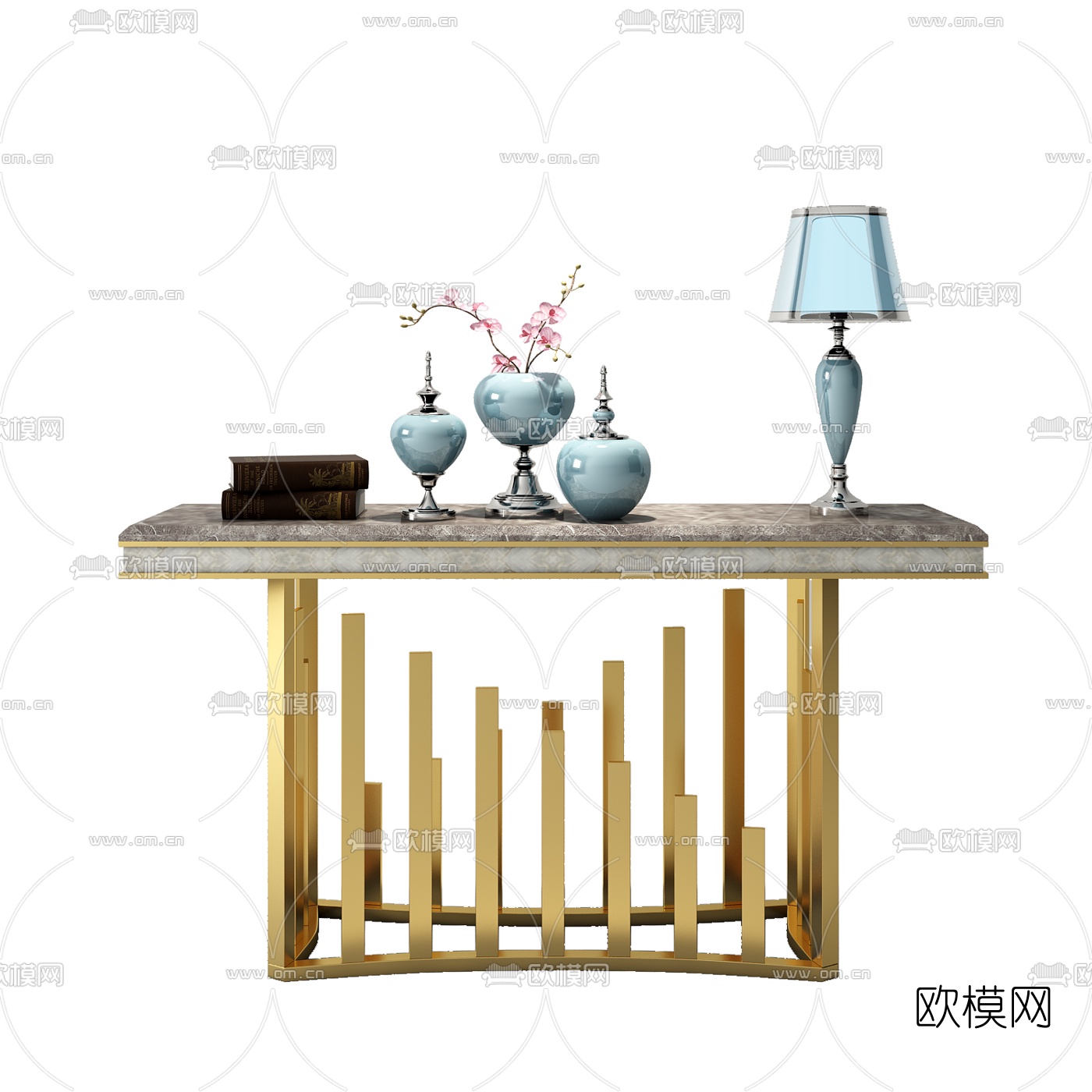 现代轻奢端景条案3d模型