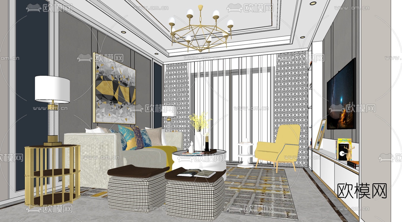 北欧客餐厅免费su模型