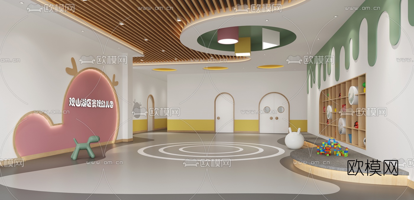 现代幼儿园大厅3d模型