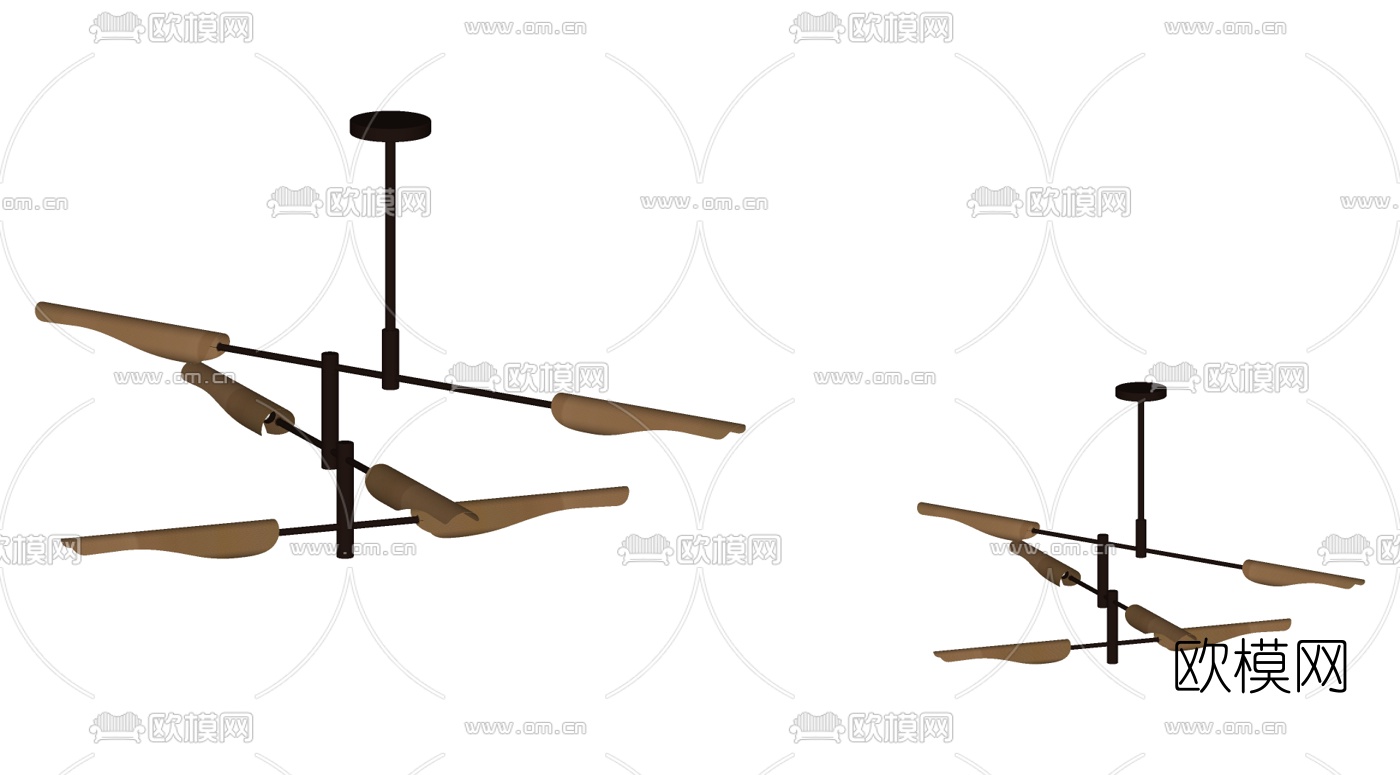 北欧金属吊灯组合su模型下载