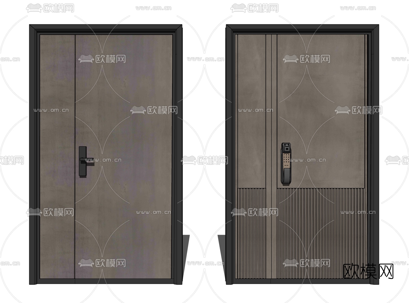 现代防盗门su模型下载