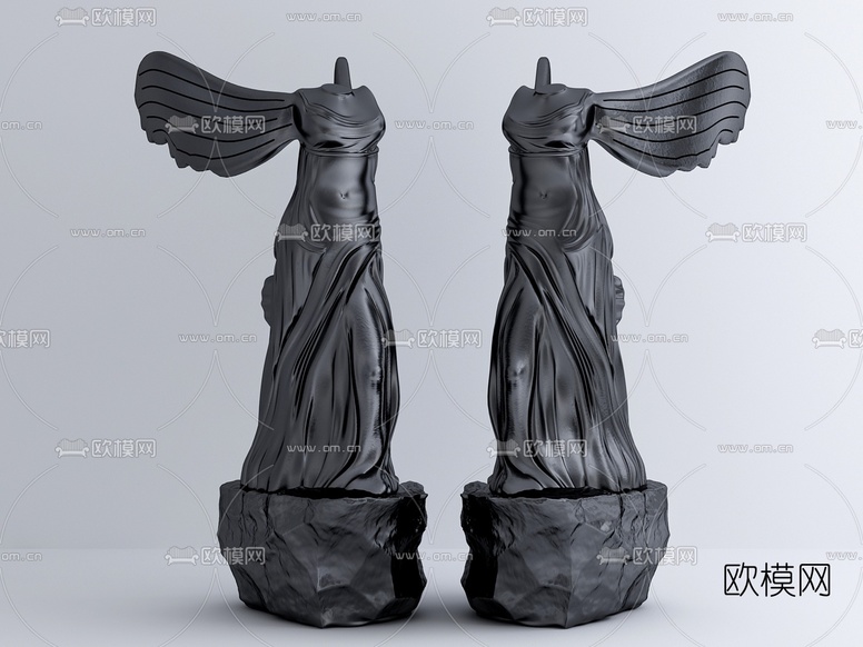 欧式折翼天使雕塑3d模型下载