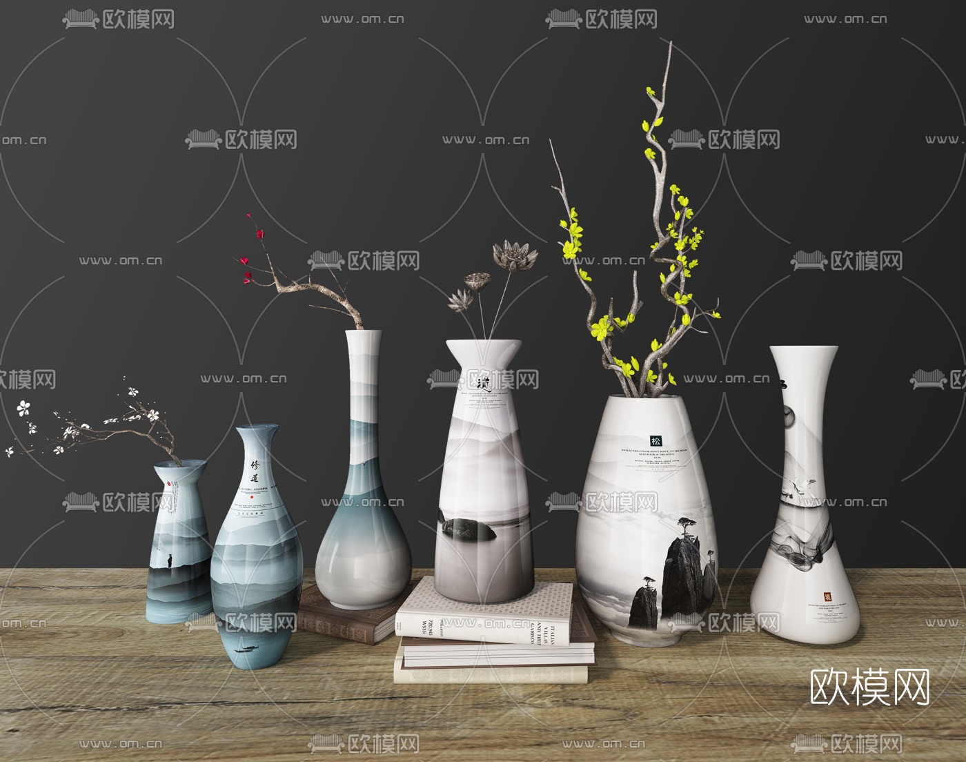 新中式装饰花瓶摆件3d模型下载