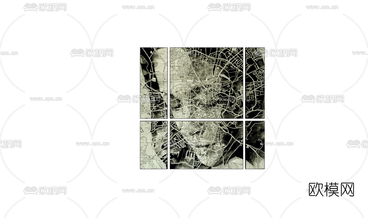 现代挂画装饰画免费su模型下载