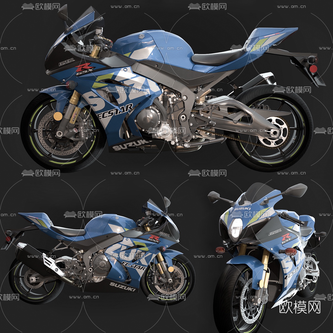 现代摩托车机车3d模型
