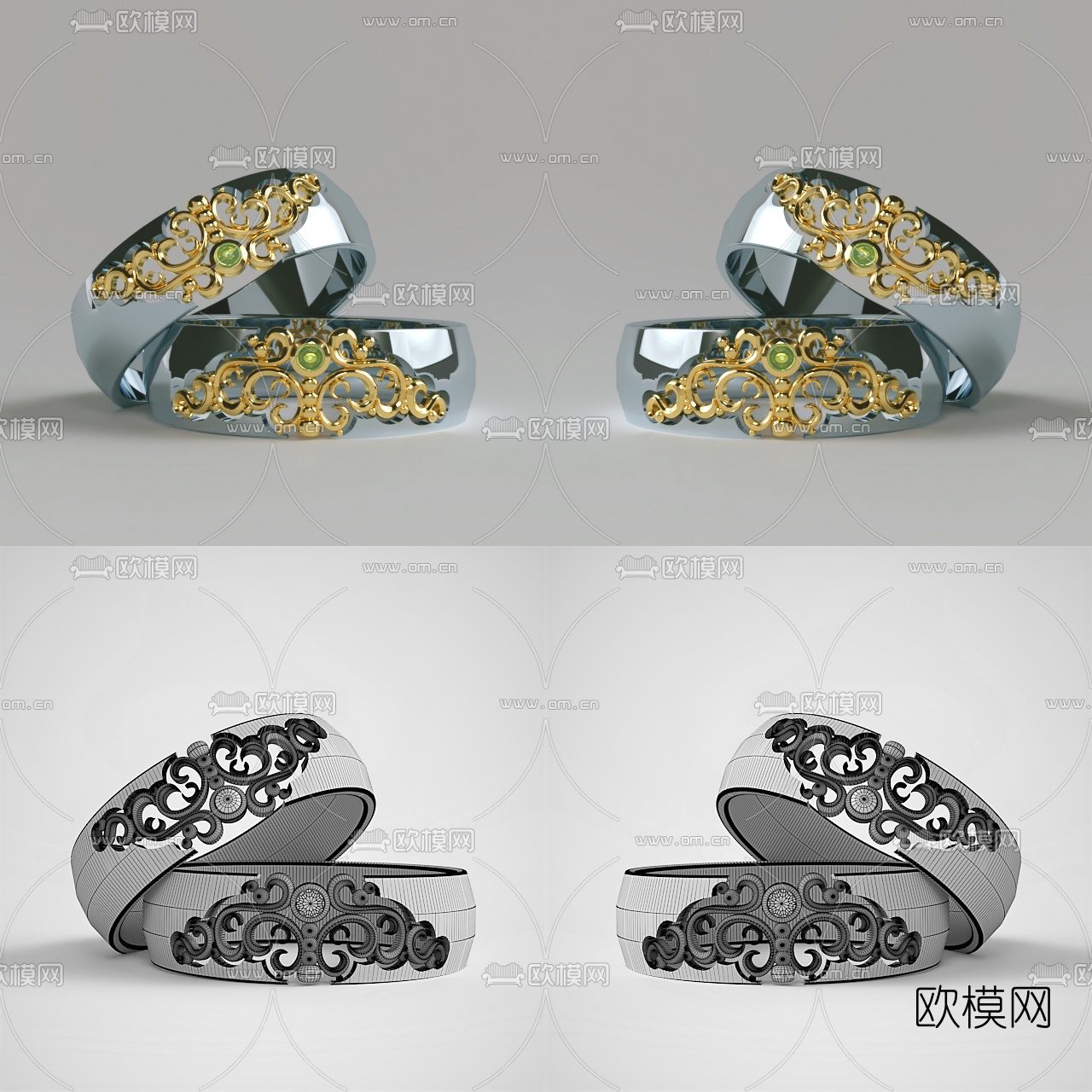 现代手镯首饰3d模型下载