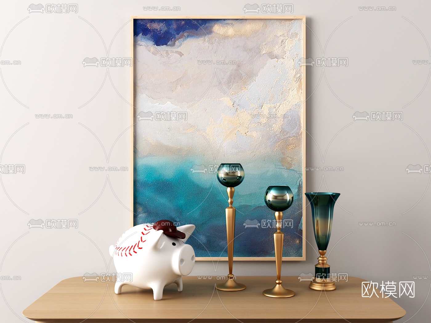 现代小猪装饰摆件3d模型