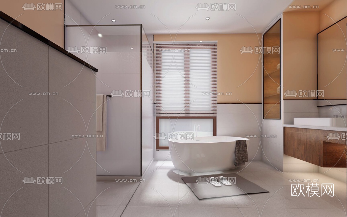 北欧卫生间浴室3d模型下载（渲染图2）
