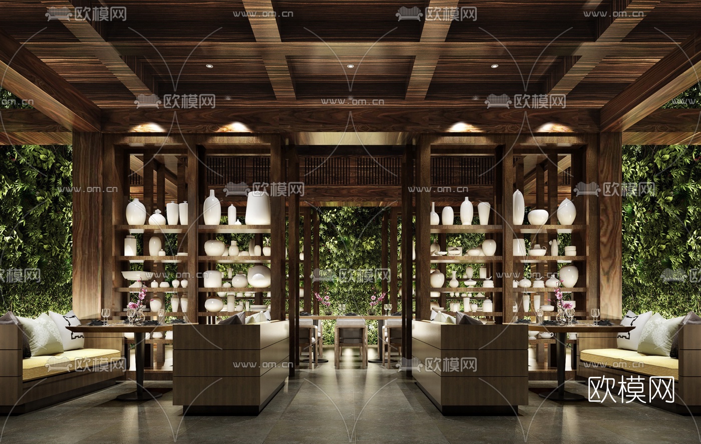 现代西餐厅3d模型下载