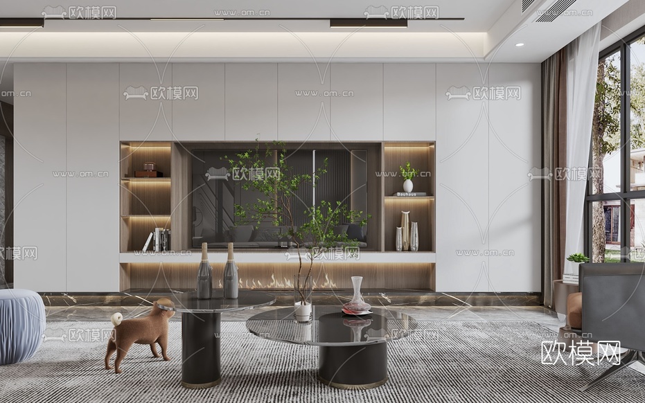 现代客厅3d模型下载(渲染图3)