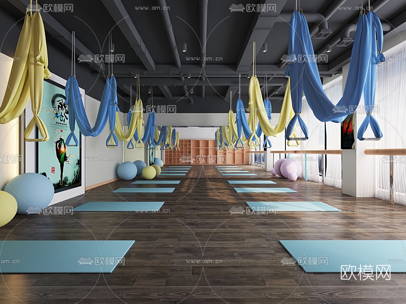 现代瑜伽馆3d模型下载