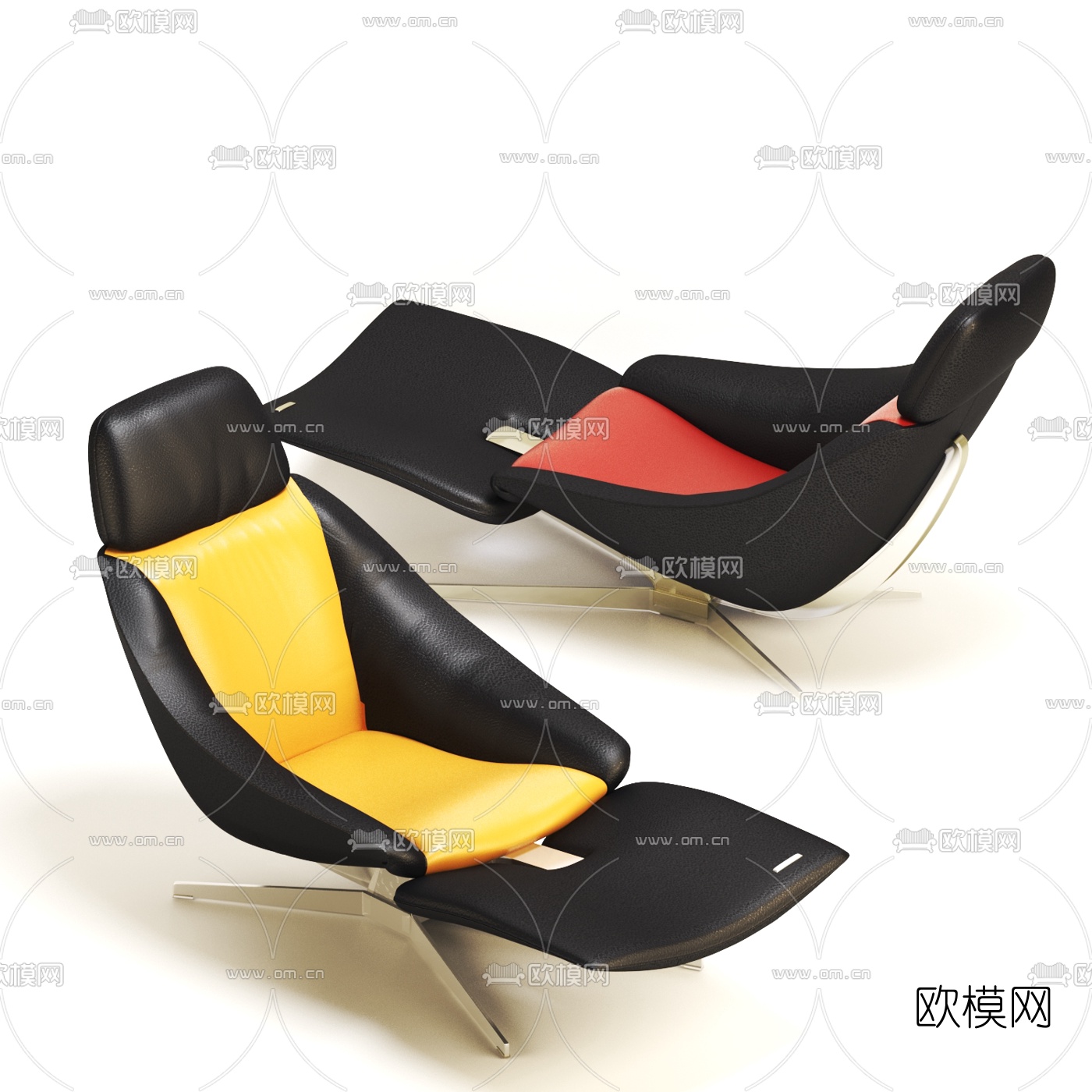 现代休闲躺椅3D模型