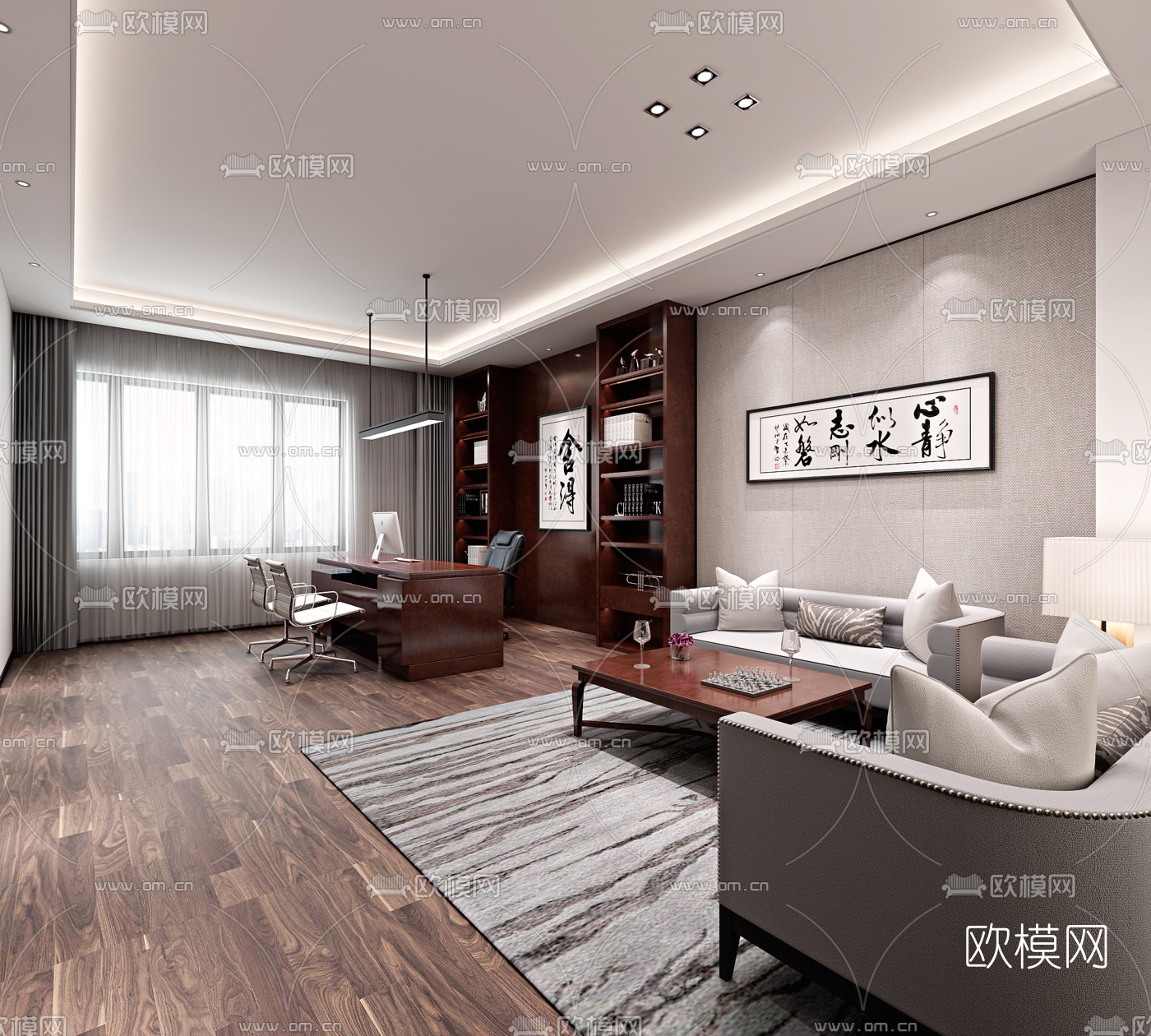现代财务经理办公室3D模型下载_ID10212638_3dmax免费模型-欧模网