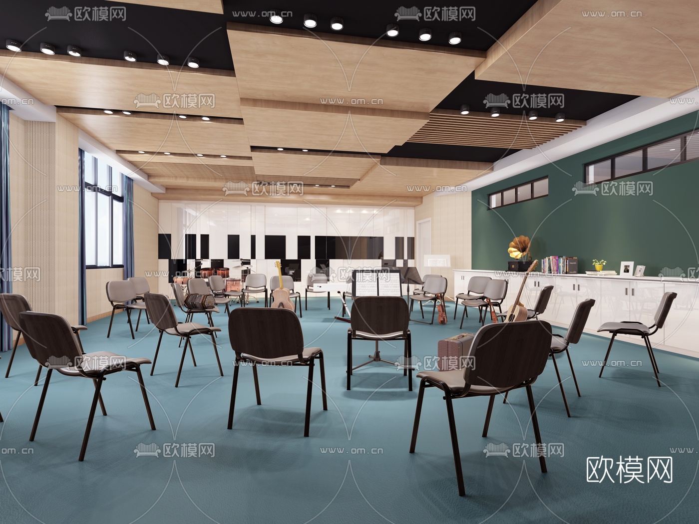 现代音乐教室3d模型-免费3dmax模型库-欧模网