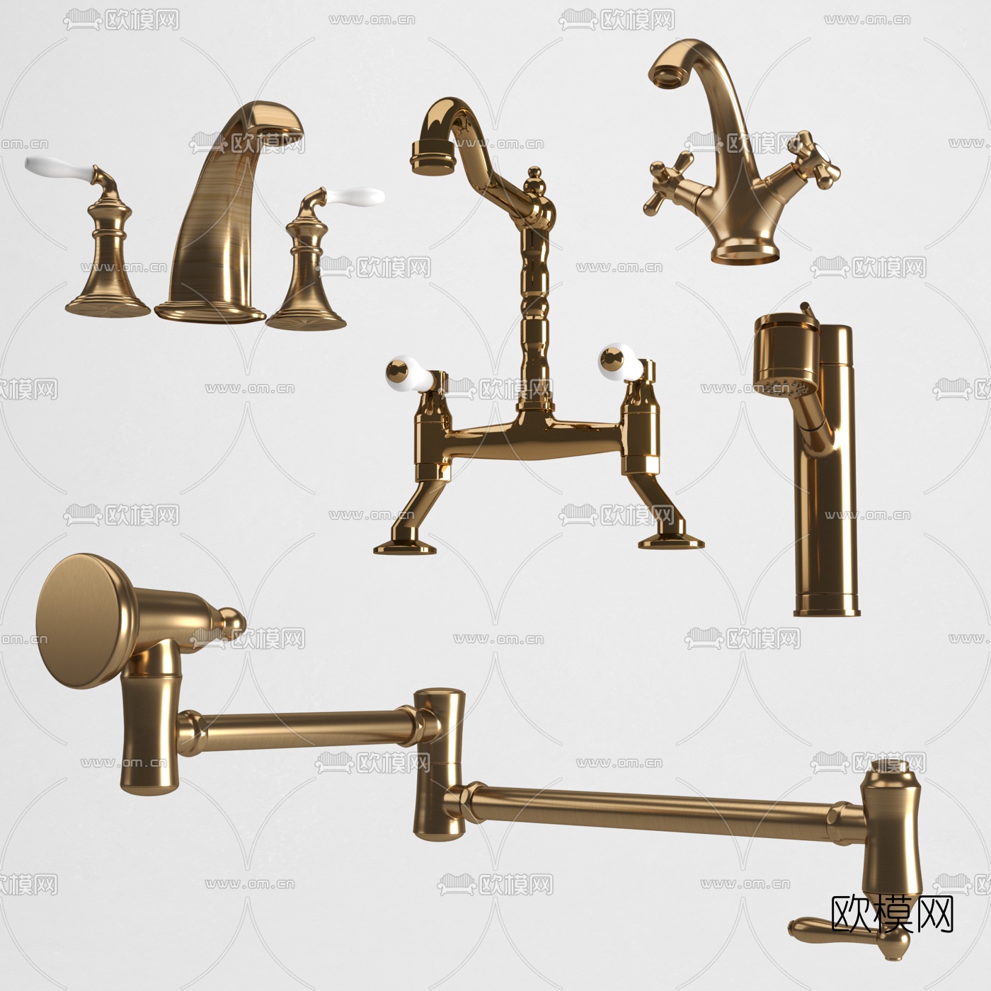 欧式金属水龙头3d模型下载