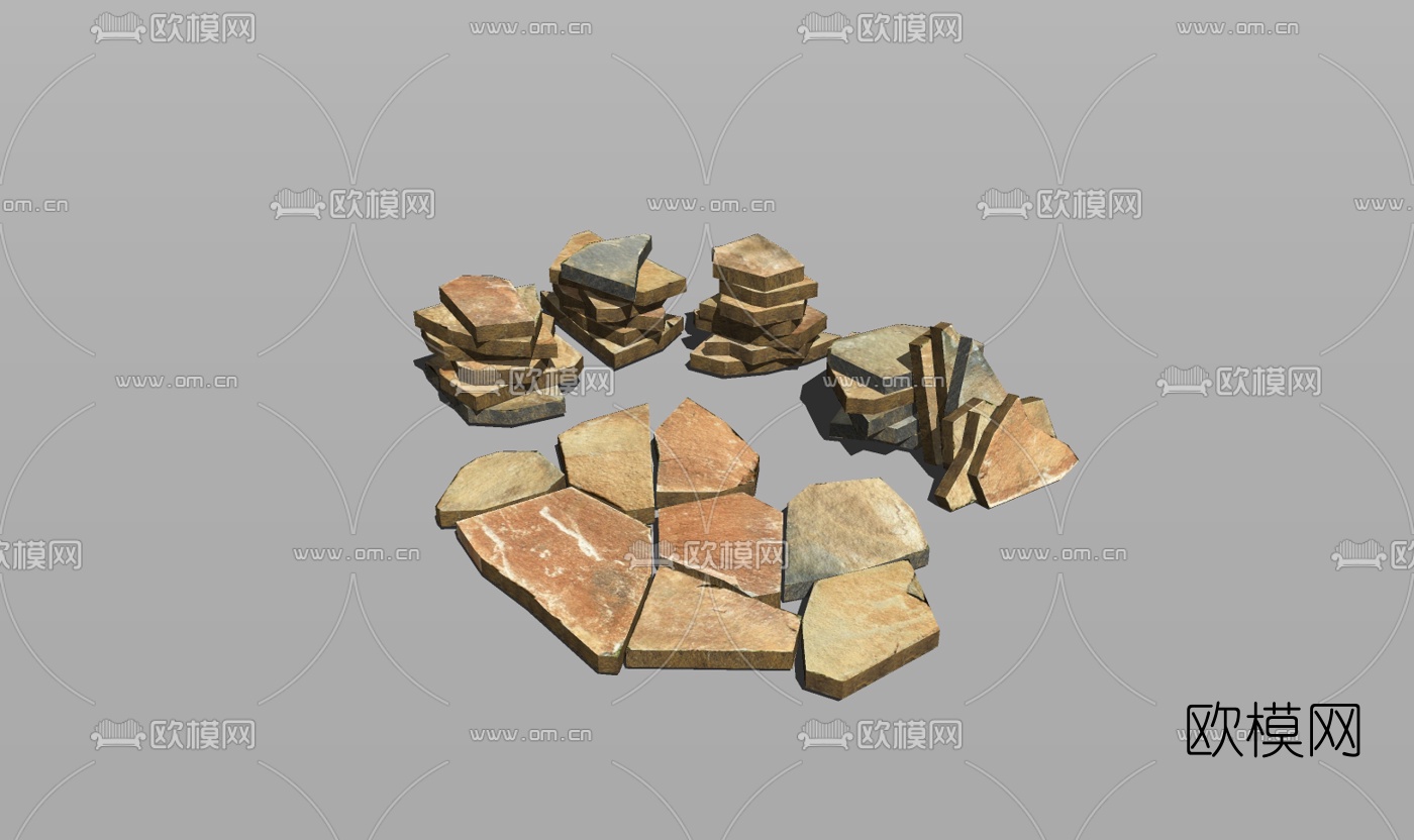 自然风景观石免费su模型下载