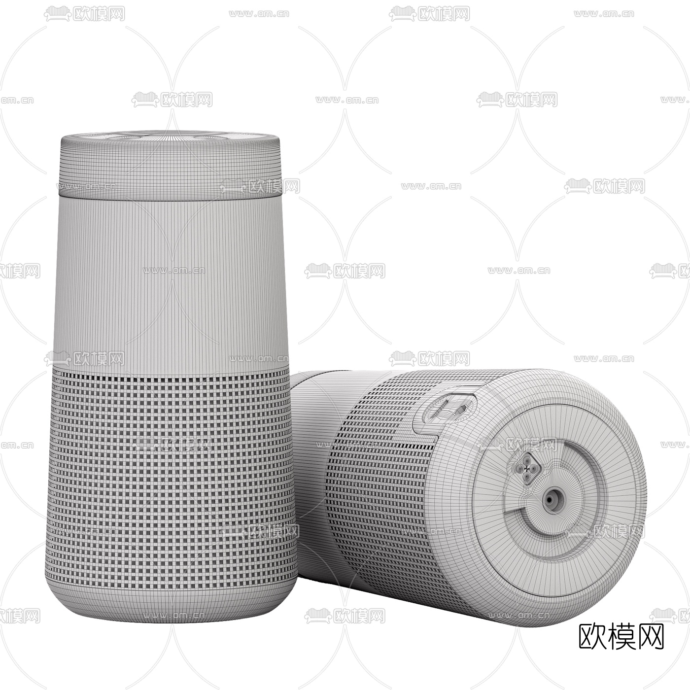 现代桌面小型金属音响3d模型