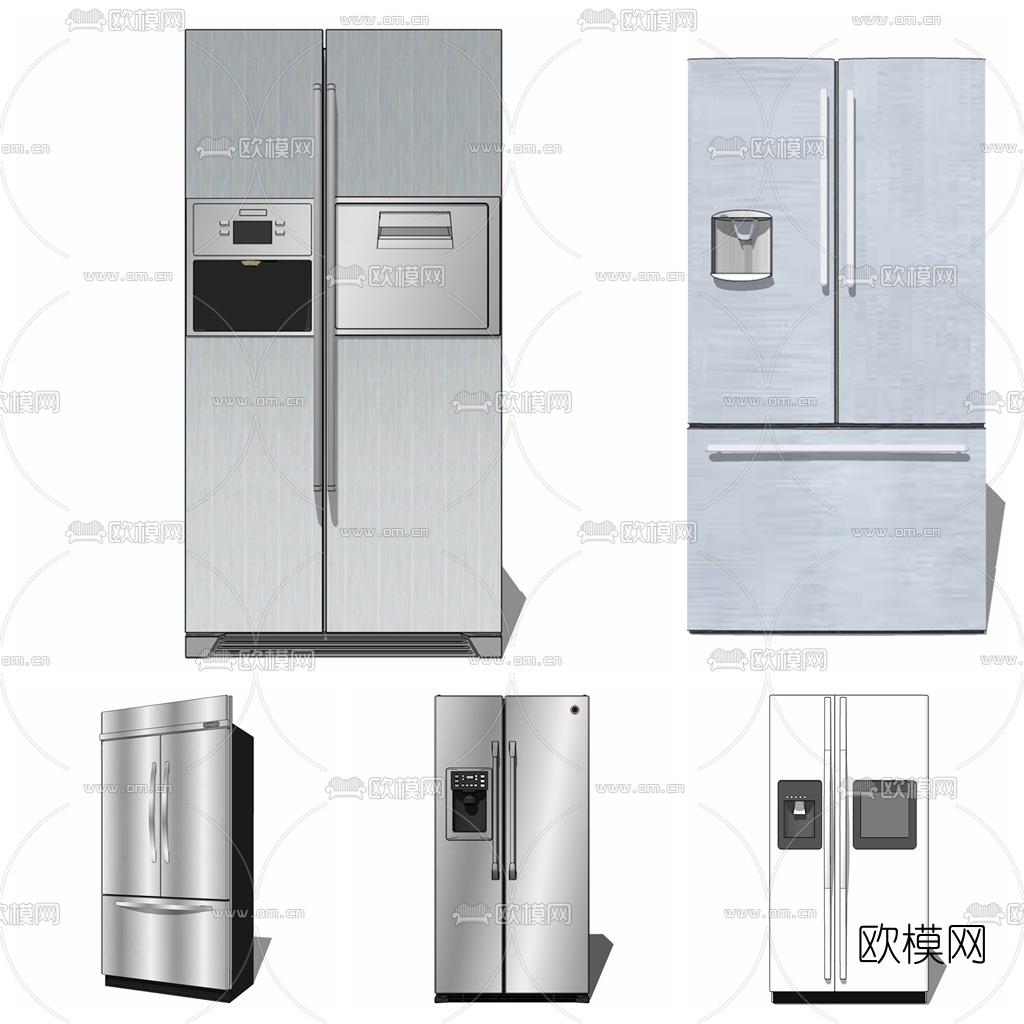 现代电冰箱组合su模型下载